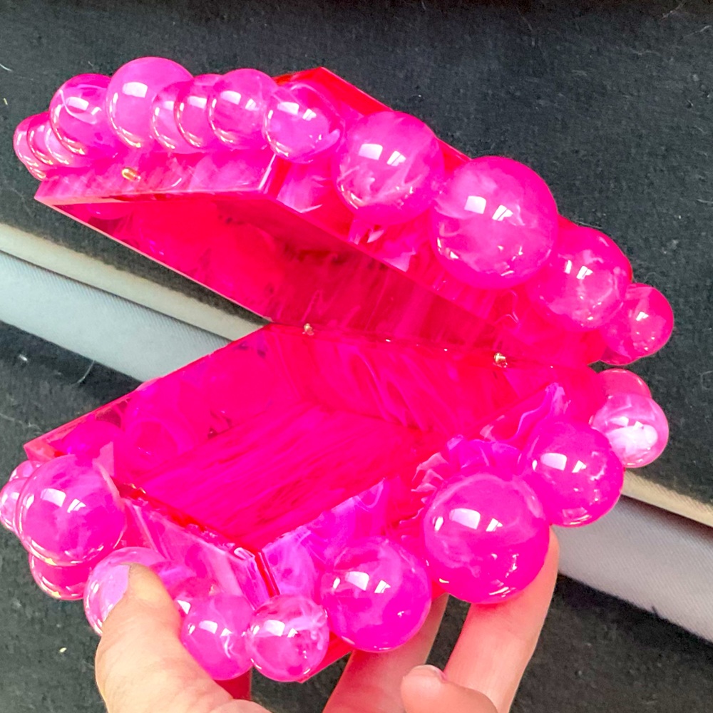 CULT GAIA ‘EOS’ CLUTCH hot BARBIE pink , used once